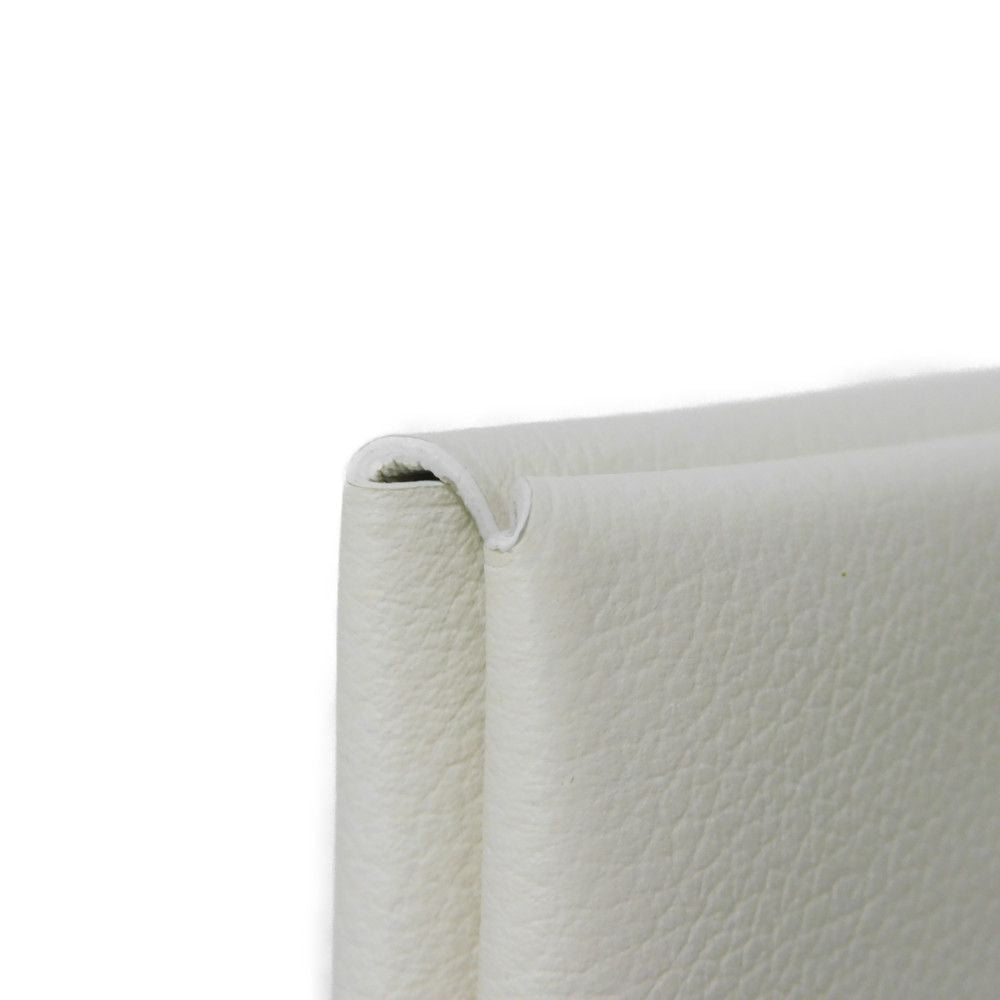 HERMES Card Case Evercolor Nata White Ivory Snap Button Bifold Wallet Business Card Holder Pass Case Good Condition Calvi unisex(Unisex) Used
