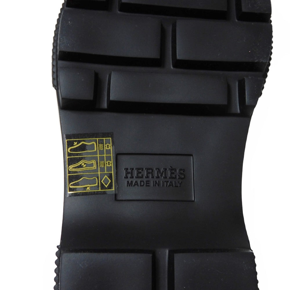HERMES boots Quilted parachute fabric x Calfskin x rubber sole black crew de cell Fresh Short 36