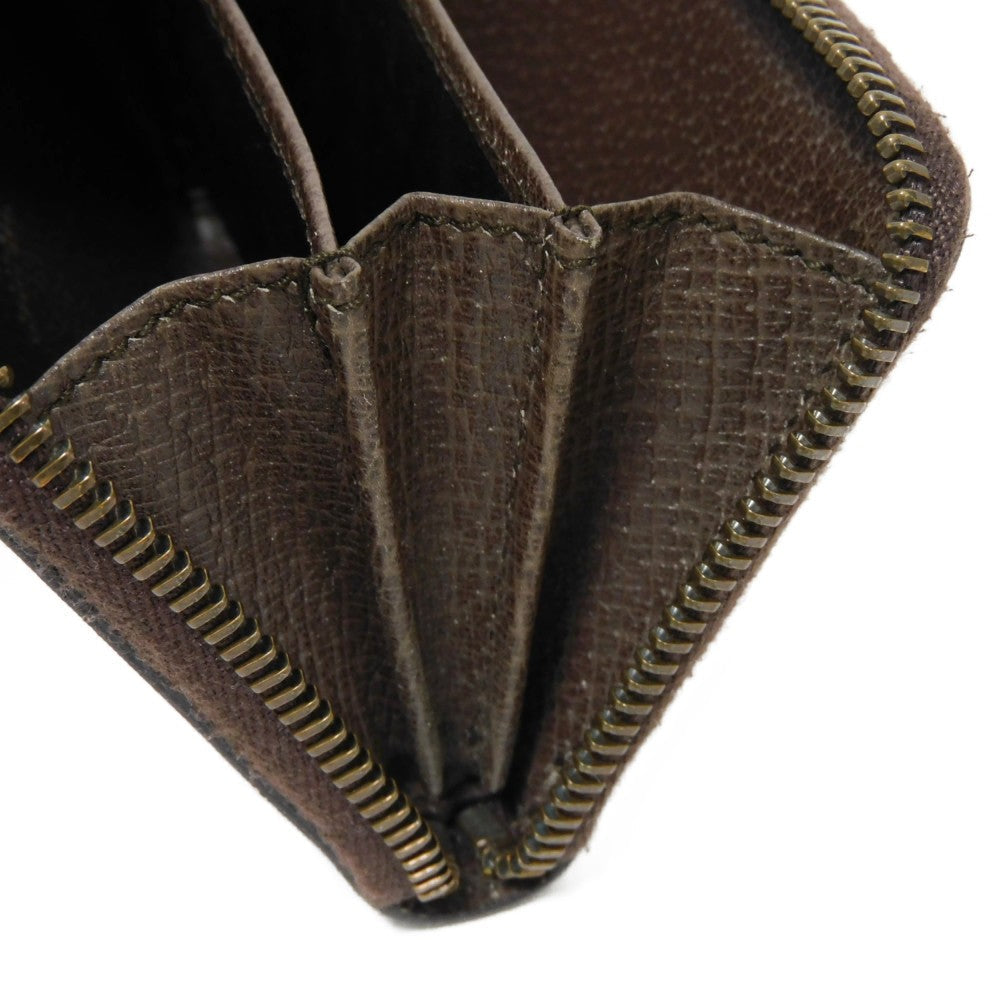 GUCCI Coin case 429232 GG Supreme canvas (polyurethane processing) x Calfskin leather beige Chevron Web Stripe Green GG Supreme compact zip around wallet unisex(Unisex) Used