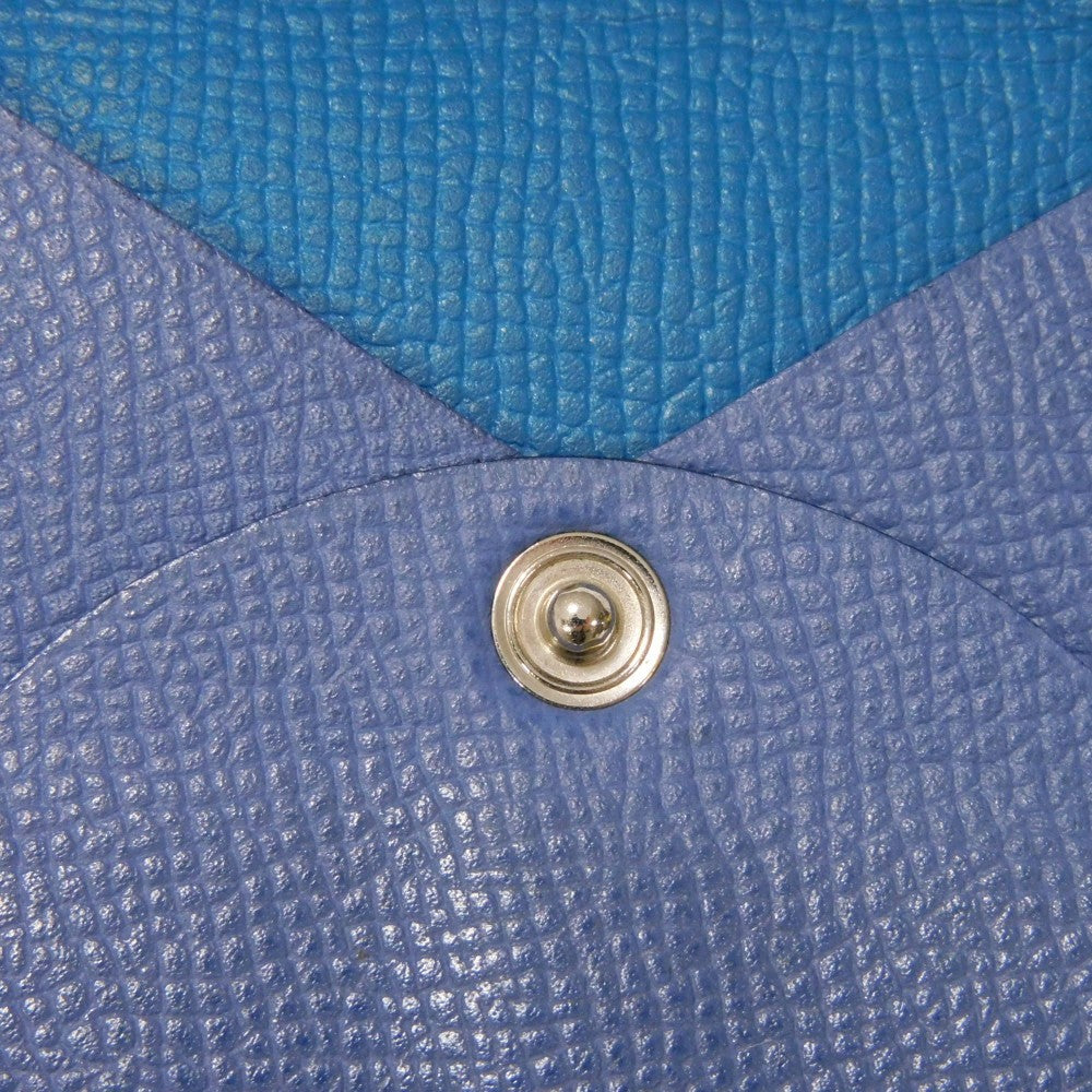 HERMES Coin case H078357CKAE Epsom Blue Brighton x Blue Izmir Blue Brighton Blue Izmir Bicolor Coin Pocket Wallet Verso Bastia unisex(Unisex) Used