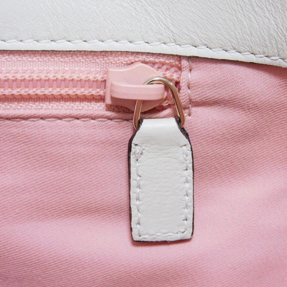 GUCCI Tote Bag 257302 GG canvas x calf leather Light pink Leather Patch Ivory Bicolor Shoulder Bag Logo embossing GG canvas tote unisex(Unisex) Used