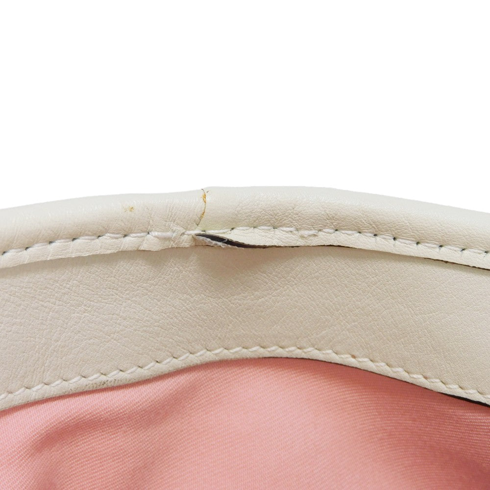 GUCCI Tote Bag 257302 GG canvas x calf leather Light pink Leather Patch Ivory Bicolor Shoulder Bag Logo embossing GG canvas tote unisex(Unisex) Used