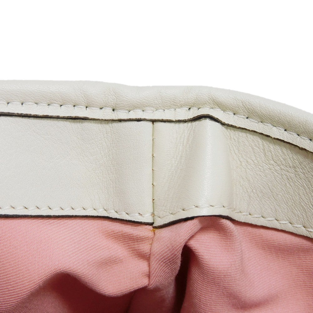 GUCCI Tote Bag 257302 GG canvas x calf leather Light pink Leather Patch Ivory Bicolor Shoulder Bag Logo embossing GG canvas tote unisex(Unisex) Used