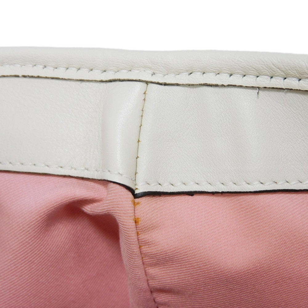 GUCCI Tote Bag 257302 GG canvas x calf leather Light pink Leather Patch Ivory Bicolor Shoulder Bag Logo embossing GG canvas tote unisex(Unisex) Used