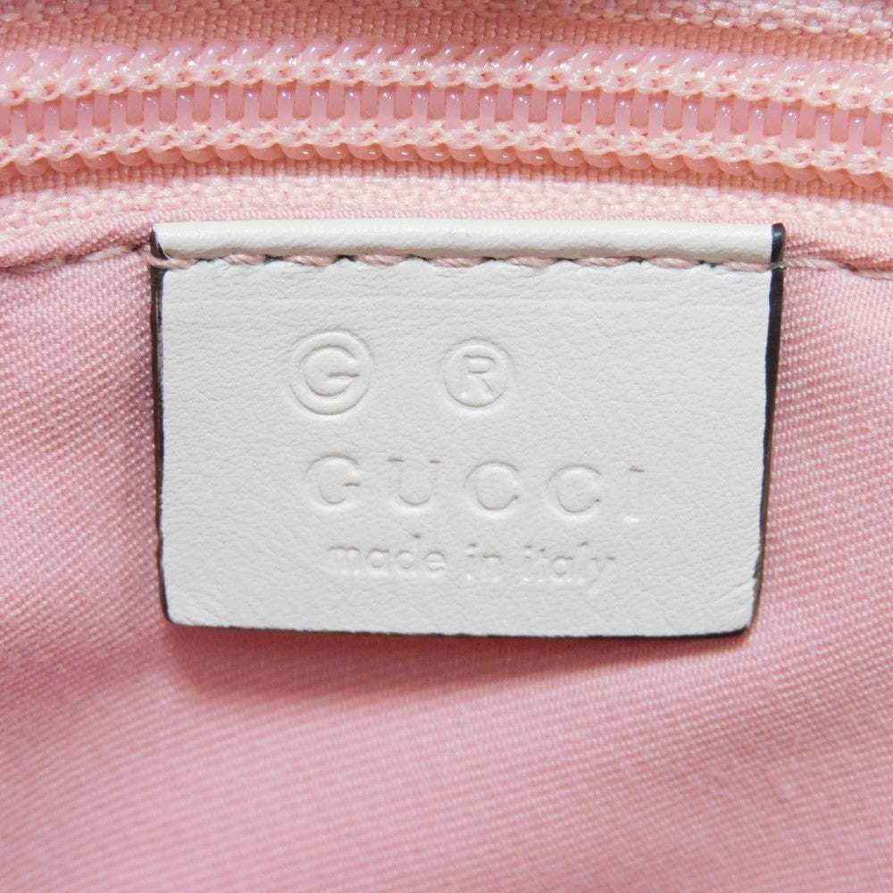 GUCCI Tote Bag 257302 GG canvas x calf leather Light pink Leather Patch Ivory Bicolor Shoulder Bag Logo embossing GG canvas tote unisex(Unisex) Used