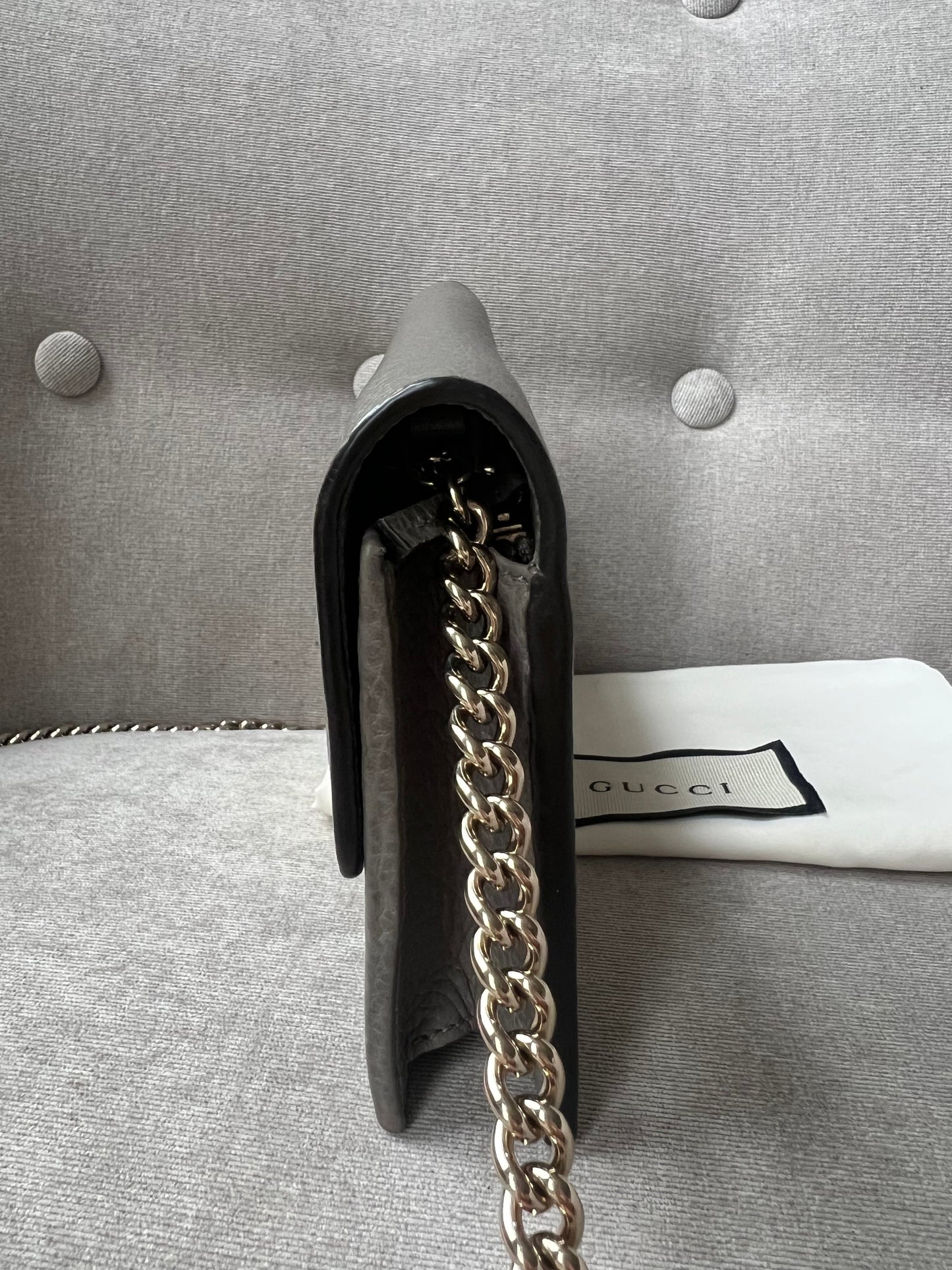 Gucci Dollar Grey Interlocking Chain Wallet