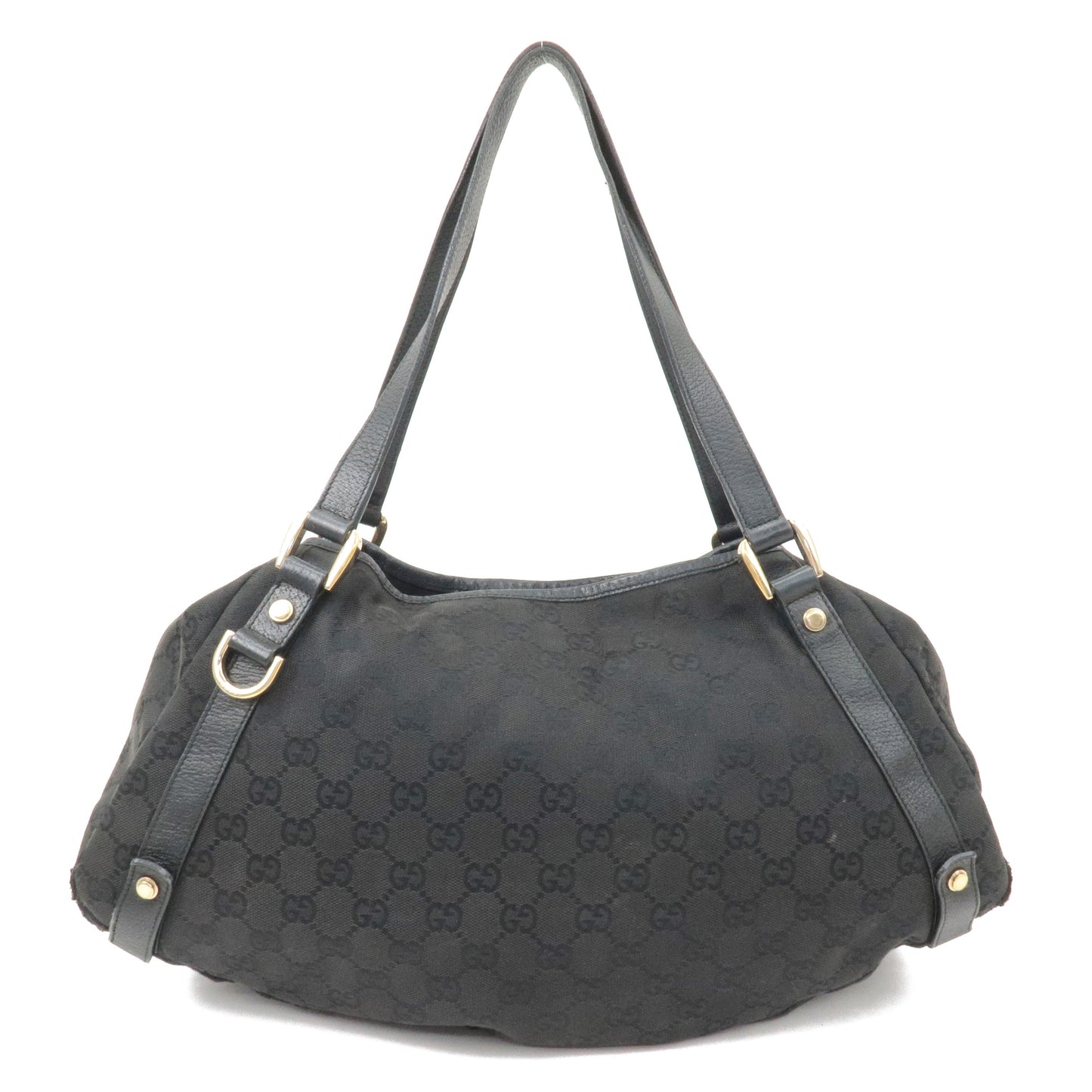 GUCCI Abbey GG Canvas Leather Tote Bag Shoulder Bag Black 130736
