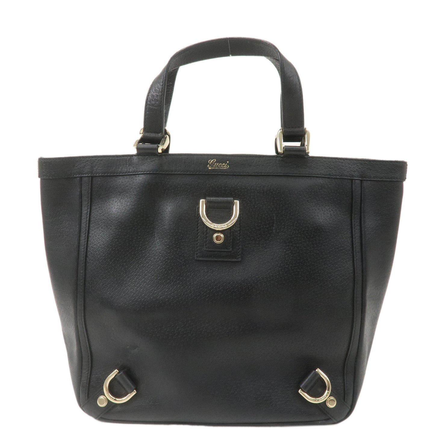 GUCCI Abbey Leather Tote Bag Hand Bag Black 130739