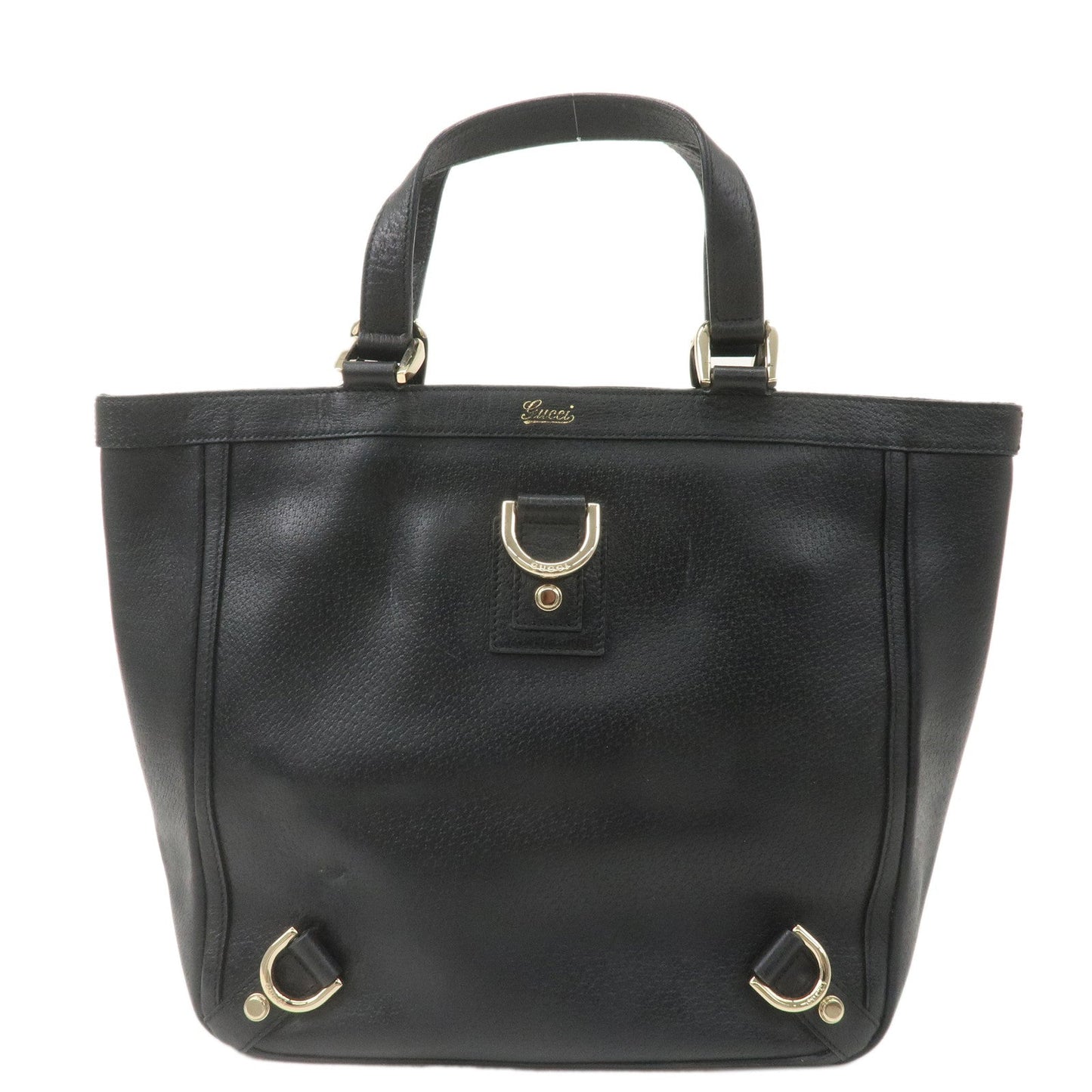 GUCCI Abbey Leather Tote Bag Hand Bag Black 130739