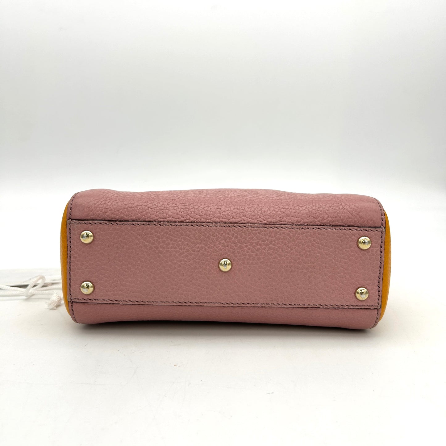 Gucci Calfskin Mini Bamboo Shopper Tote Fuchsia Orange LA8883