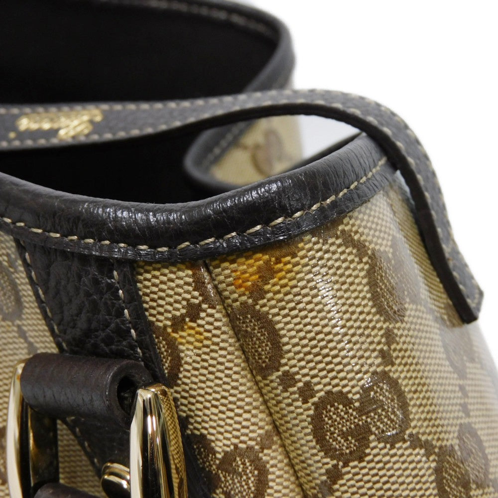 GUCCI Tote Bag 293578 GG Crystal Canvas (Plastics finish) beige Brown Plastics Coated Shoulder Bag GG Crystal Tote unisex(Unisex) Used