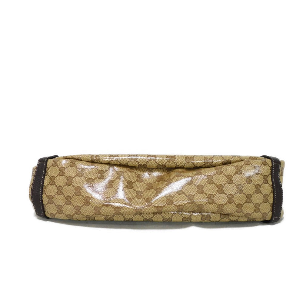 GUCCI Tote Bag 293578 GG Crystal Canvas (Plastics finish) beige Brown Plastics Coated Shoulder Bag GG Crystal Tote unisex(Unisex) Used