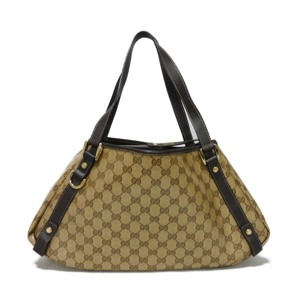 GUCCI Tote Bag 293578 GG Crystal Canvas (Plastics finish) beige Brown Plastics Coated Shoulder Bag GG Crystal Tote unisex(Unisex) Used