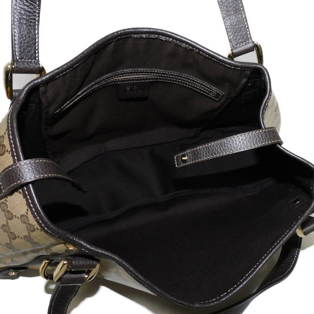 GUCCI Tote Bag 293578 GG Crystal Canvas (Plastics finish) beige Brown Plastics Coated Shoulder Bag GG Crystal Tote unisex(Unisex) Used