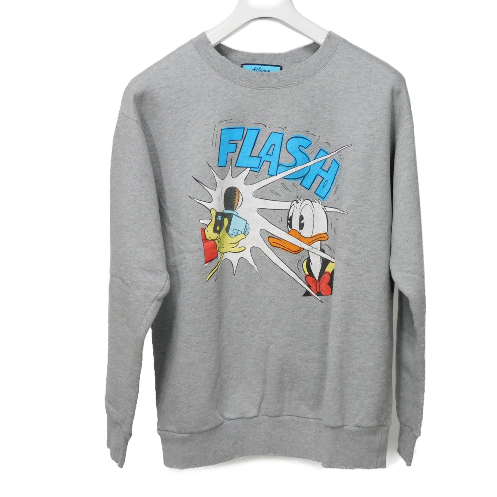 GUCCI sweat 623245 XJDAJ 1230 cotton gray Disney Vintage-like Donald Duck logo print M