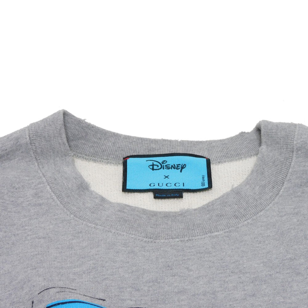 GUCCI sweat 623245 XJDAJ 1230 cotton gray Disney Vintage-like Donald Duck logo print M