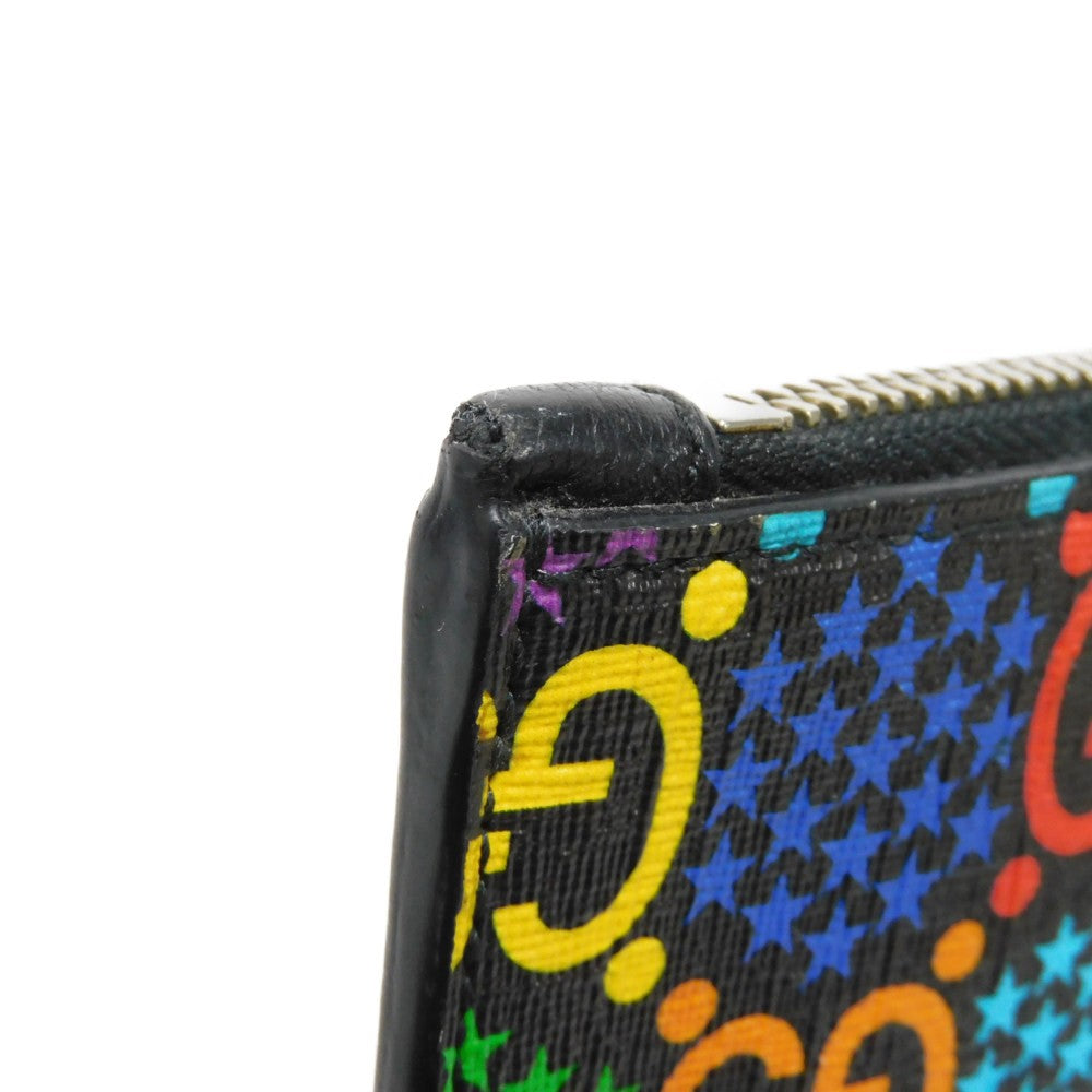 GUCCI Clutch bag 601087 H20BN 1058 GG psychedelic canvas x calf leather (embossed) multicolor Star Double G Black Handle Strap Business Bag GG Psychedelic Pouch mens Used