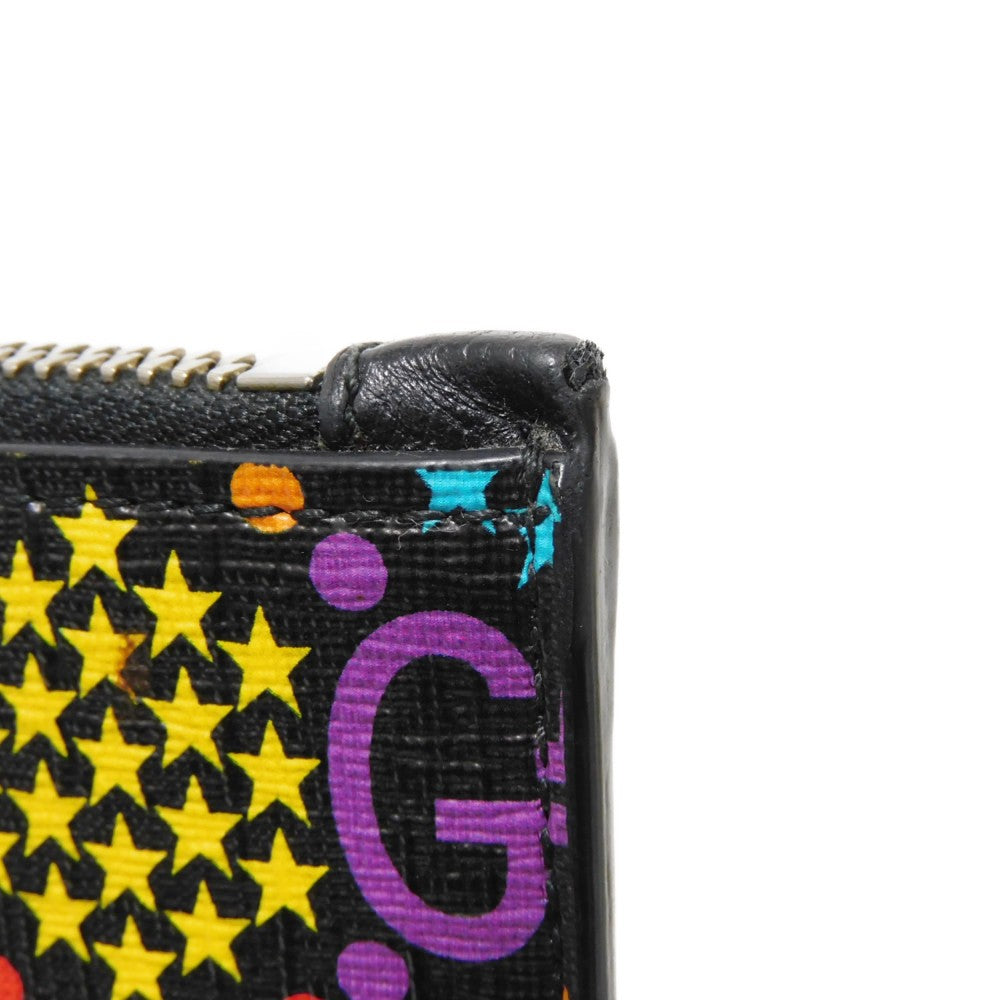 GUCCI Clutch bag 601087 H20BN 1058 GG psychedelic canvas x calf leather (embossed) multicolor Star Double G Black Handle Strap Business Bag GG Psychedelic Pouch mens Used