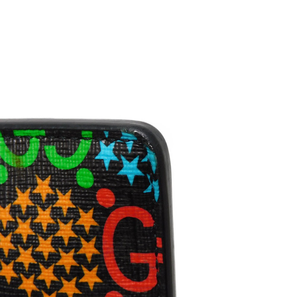 GUCCI Clutch bag 601087 H20BN 1058 GG psychedelic canvas x calf leather (embossed) multicolor Star Double G Black Handle Strap Business Bag GG Psychedelic Pouch mens Used