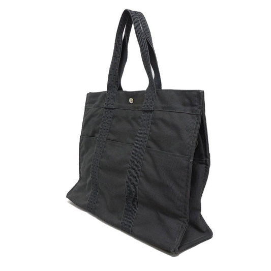 HERMES Tote Bag Nylon canvas (polyamide x polyester) Dark gray H Mark Nylon Canvas Shoulder Bag Serie button Her Line Tote GM unisex(Unisex) Used