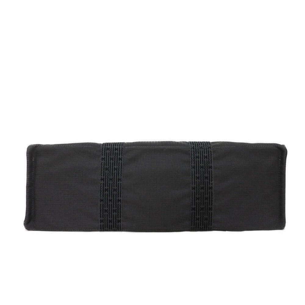 HERMES Tote Bag Nylon canvas (polyamide x polyester) Dark gray H Mark Nylon Canvas Shoulder Bag Serie button Her Line Tote GM unisex(Unisex) Used
