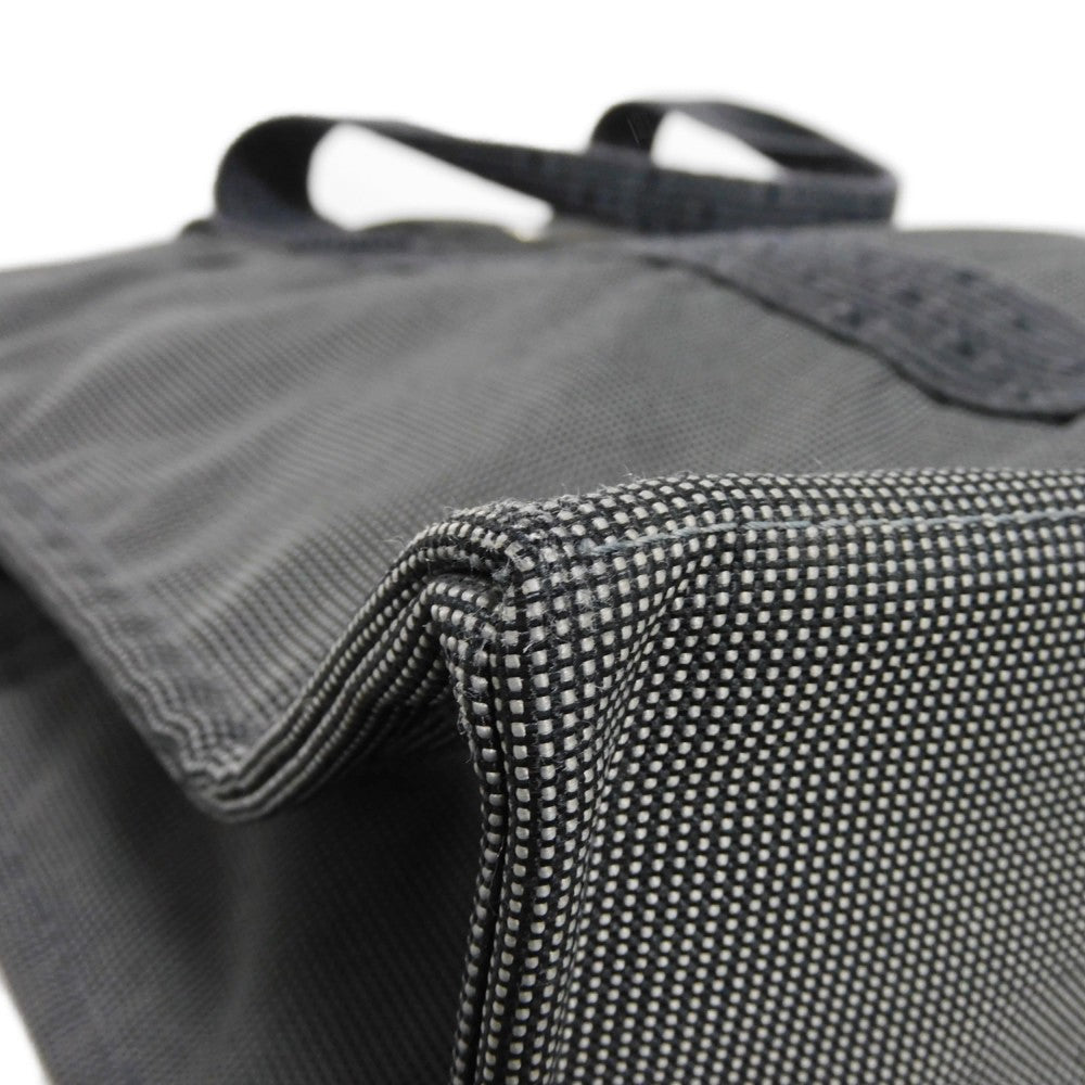 HERMES Tote Bag Nylon canvas (polyamide x polyester) Dark gray H Mark Nylon Canvas Shoulder Bag Serie button Her Line Tote GM unisex(Unisex) Used