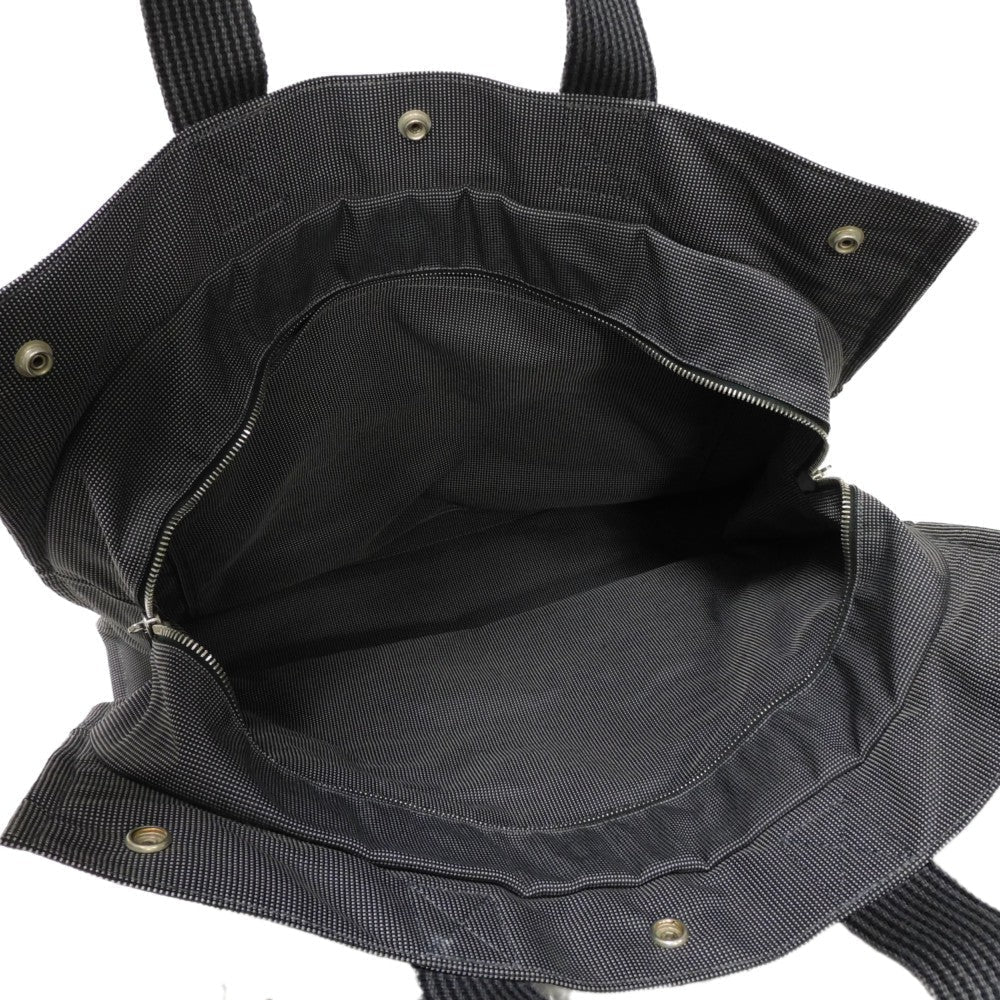 HERMES Tote Bag Nylon canvas (polyamide x polyester) Dark gray H Mark Nylon Canvas Shoulder Bag Serie button Her Line Tote GM unisex(Unisex) Used