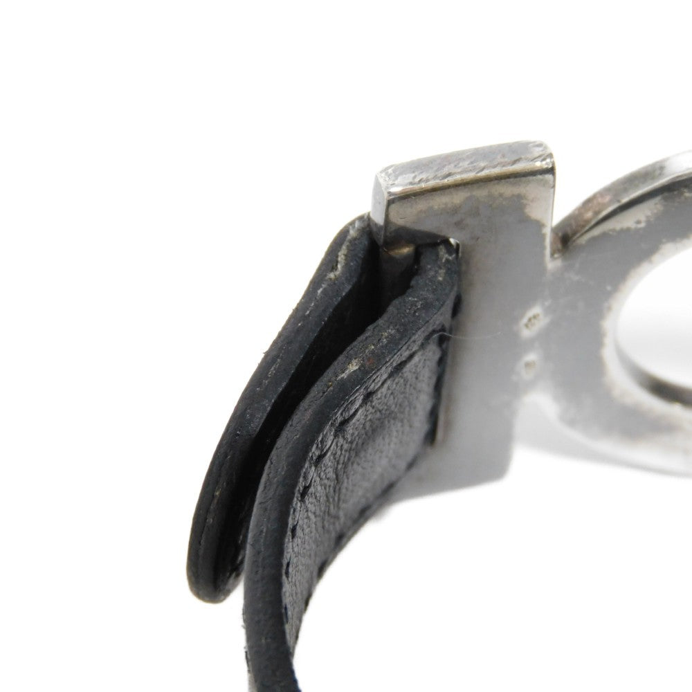 HERMES bracelet 925 black S African Saharan Ethnic Hand Carved Box Calf native Turreg unisex(Unisex) Used