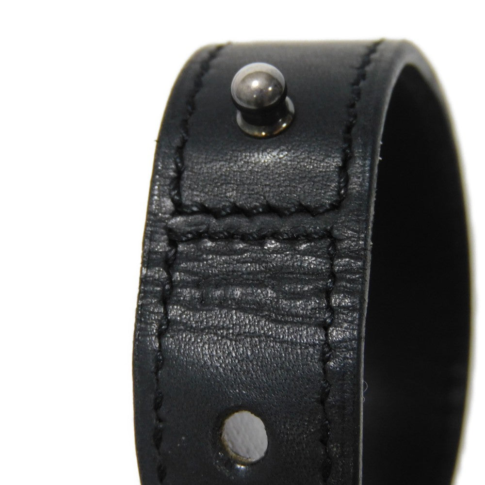 HERMES bracelet 925 black S African Saharan Ethnic Hand Carved Box Calf native Turreg unisex(Unisex) Used