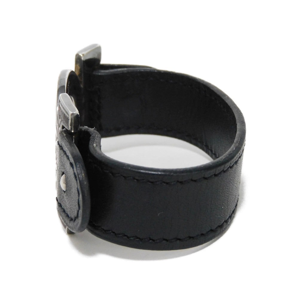 HERMES bracelet 925 black S African Saharan Ethnic Hand Carved Box Calf native Turreg unisex(Unisex) Used