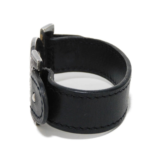 HERMES bracelet 925 black S African Saharan Ethnic Hand Carved Box Calf native Turreg unisex(Unisex) Used