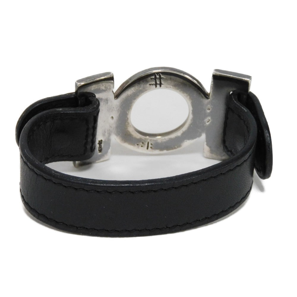 HERMES bracelet 925 black S African Saharan Ethnic Hand Carved Box Calf native Turreg unisex(Unisex) Used