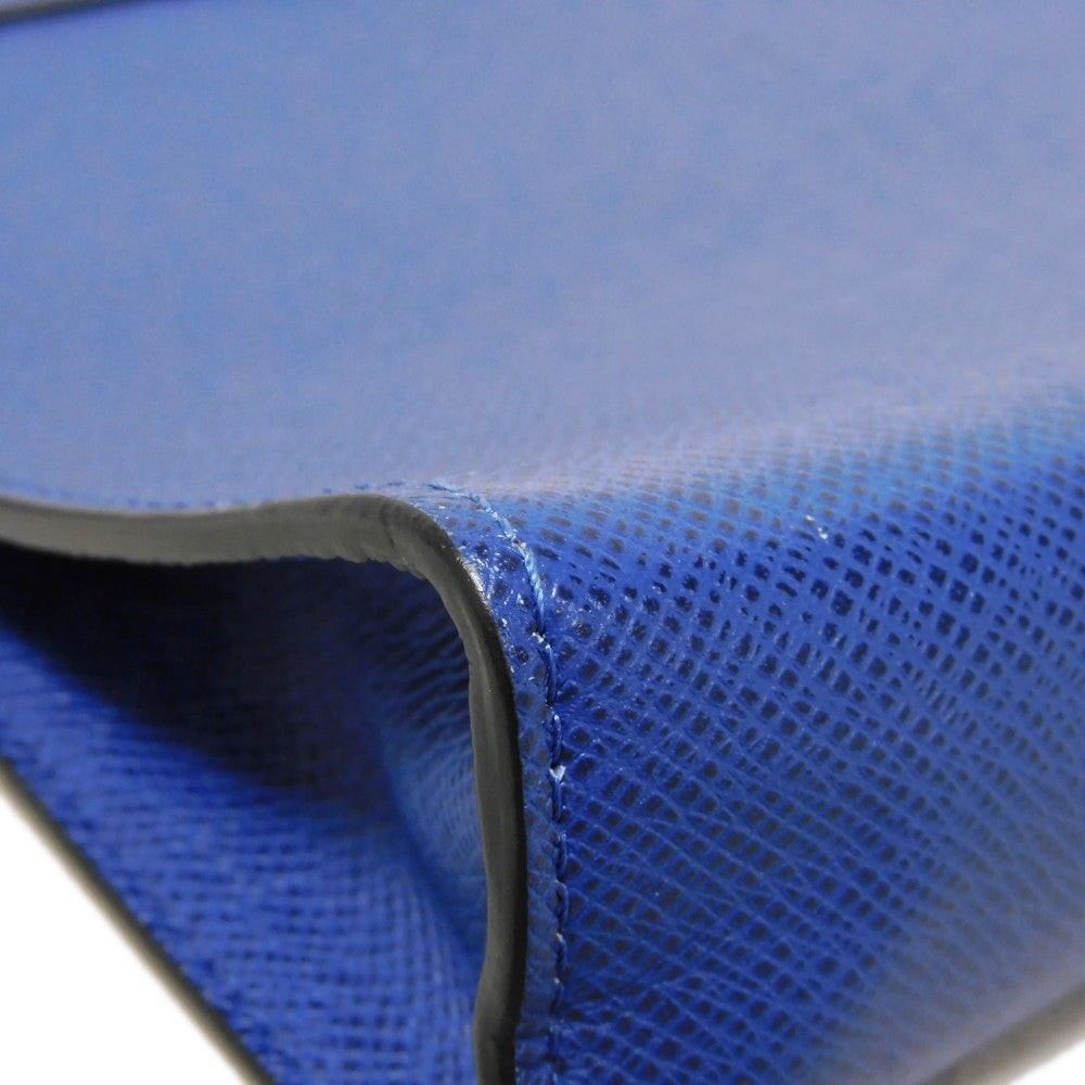 LOUIS VUITTON Clutch bag M30575  Taiga leather (stamped) cobalt LV logo embossed blue business bag Taiga Pochette Voyage MM mens Used