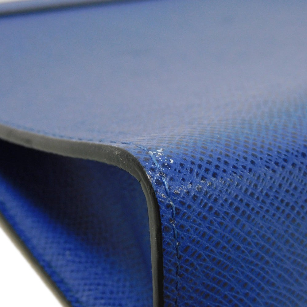 LOUIS VUITTON Clutch bag M30575  Taiga leather (stamped) cobalt LV logo embossed blue business bag Taiga Pochette Voyage MM mens Used