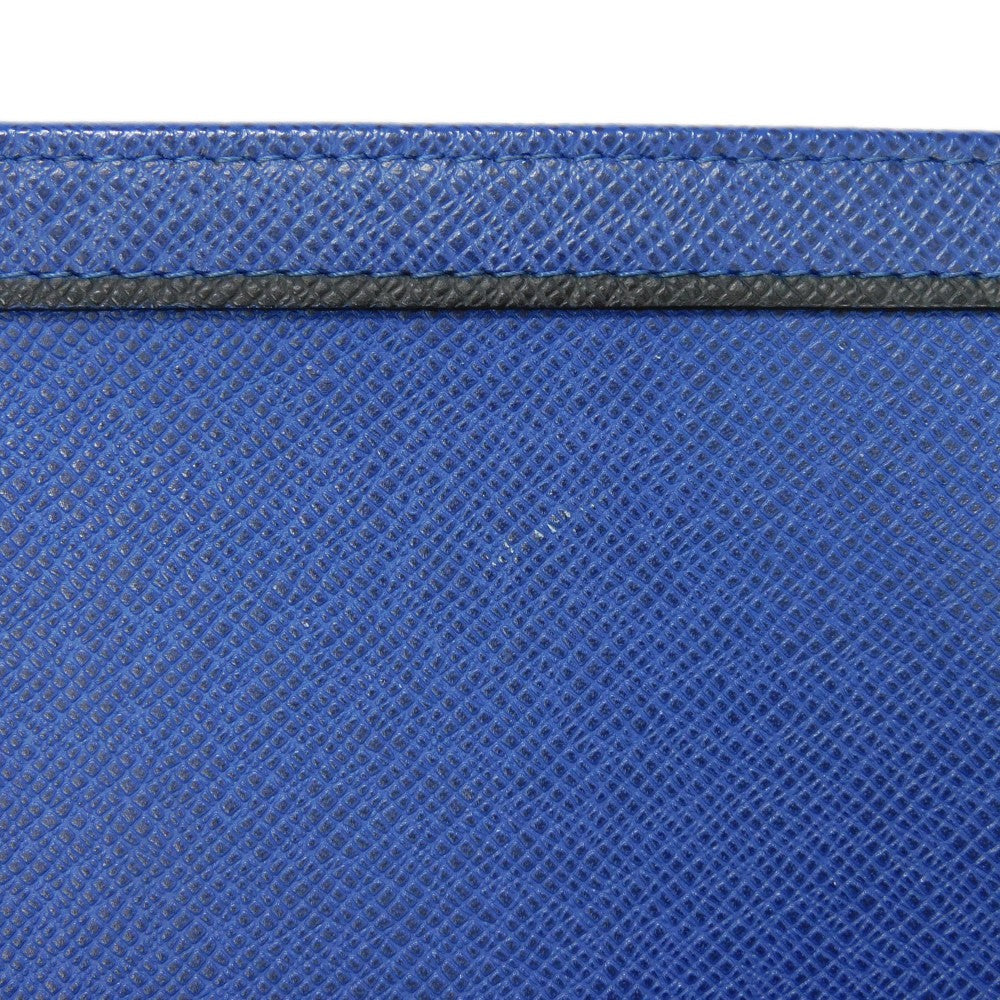 LOUIS VUITTON Clutch bag M30575  Taiga leather (stamped) cobalt LV logo embossed blue business bag Taiga Pochette Voyage MM mens Used