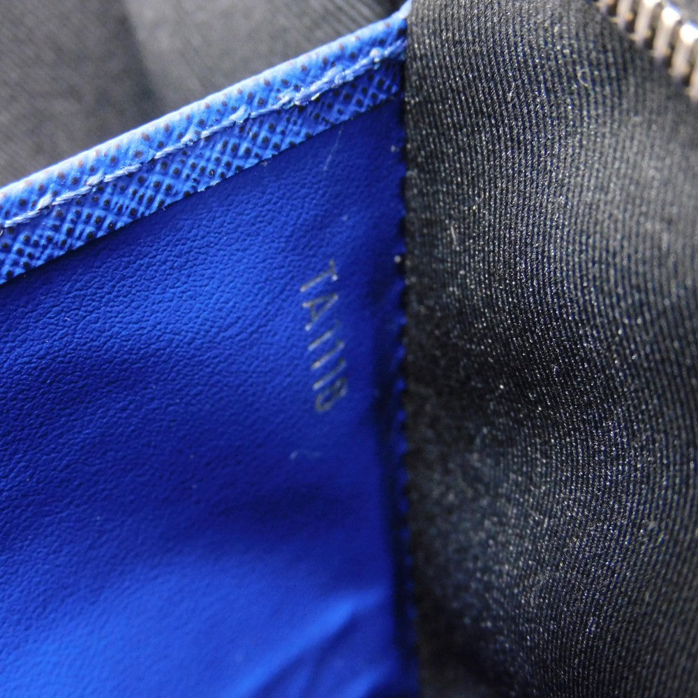 LOUIS VUITTON Clutch bag M30575  Taiga leather (stamped) cobalt LV logo embossed blue business bag Taiga Pochette Voyage MM mens Used