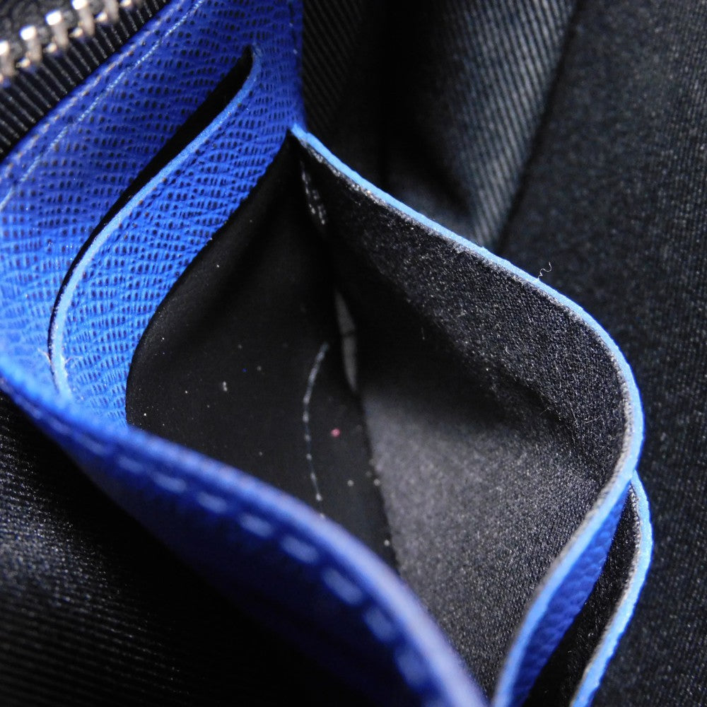 LOUIS VUITTON Clutch bag M30575  Taiga leather (stamped) cobalt LV logo embossed blue business bag Taiga Pochette Voyage MM mens Used