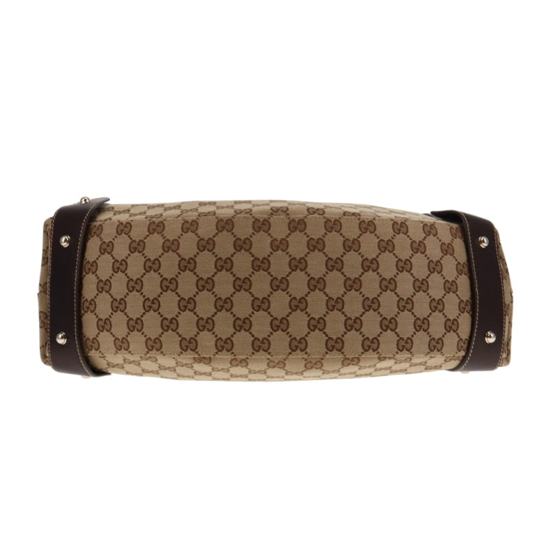 Gucci Pelham Hobo GG Canvas With Brown Leather Trim