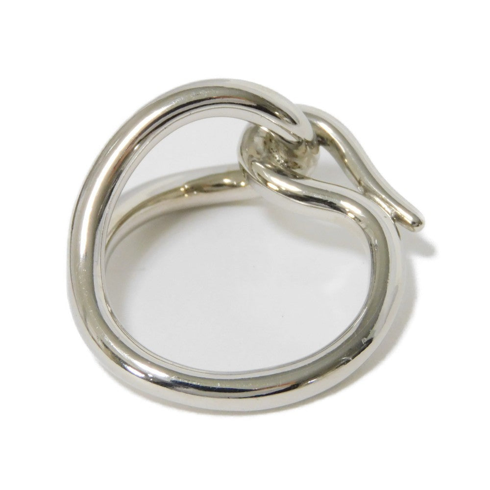 HERMES Scarf ring metal Silver logo engraving jumbo