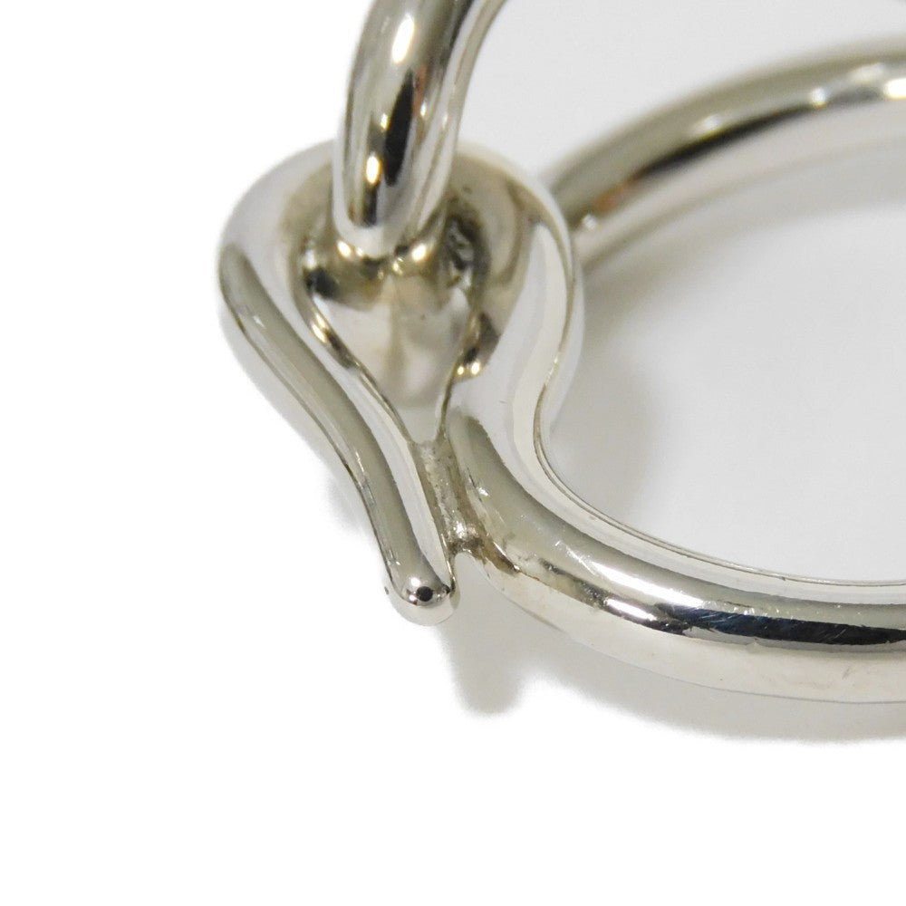 HERMES Scarf ring metal Silver logo engraving jumbo