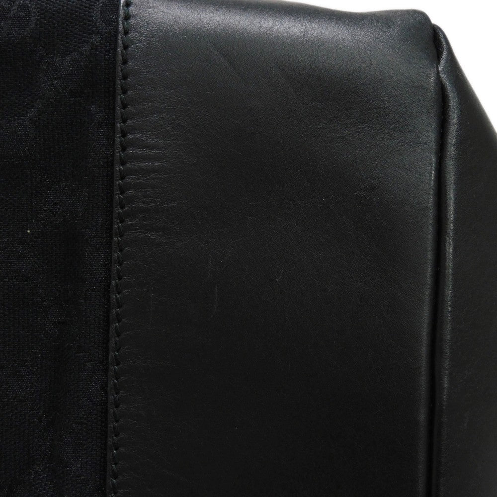 GUCCI Tote Bag 308927 GG canvas x calf leather black Green Red Shoulder Bag Sherry line Web stripe large tote unisex(Unisex) Used