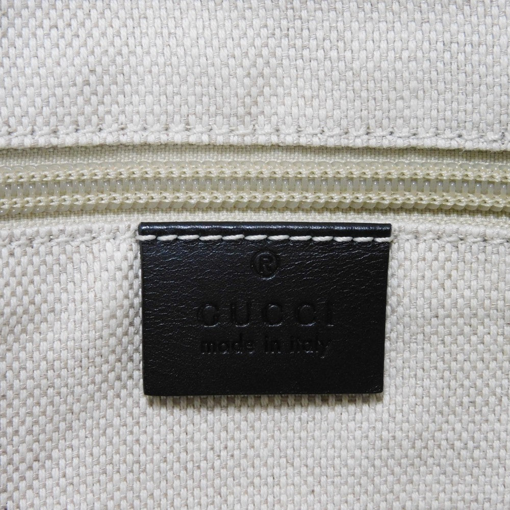 GUCCI Tote Bag 308927 GG canvas x calf leather black Green Red Shoulder Bag Sherry line Web stripe large tote unisex(Unisex) Used
