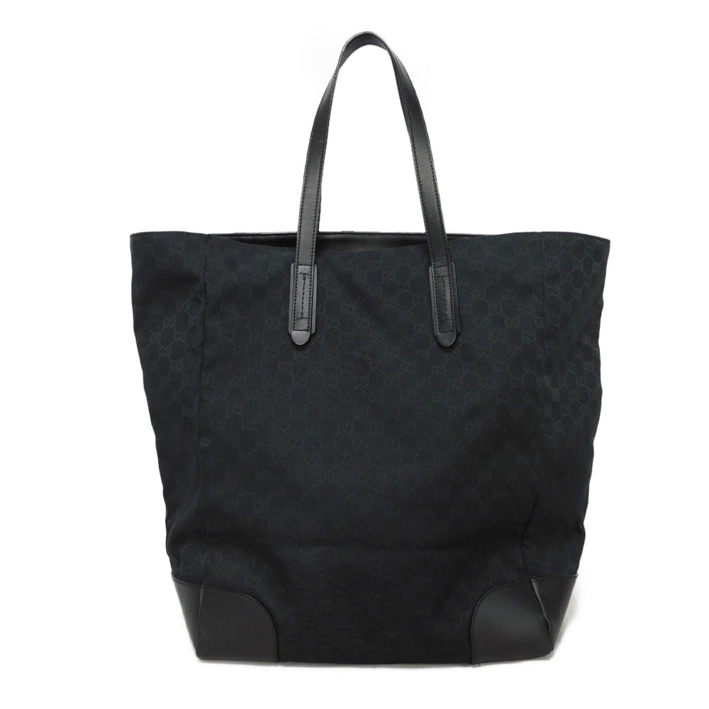 GUCCI Tote Bag 308927 GG canvas x calf leather black Green Red Shoulder Bag Sherry line Web stripe large tote unisex(Unisex) Used