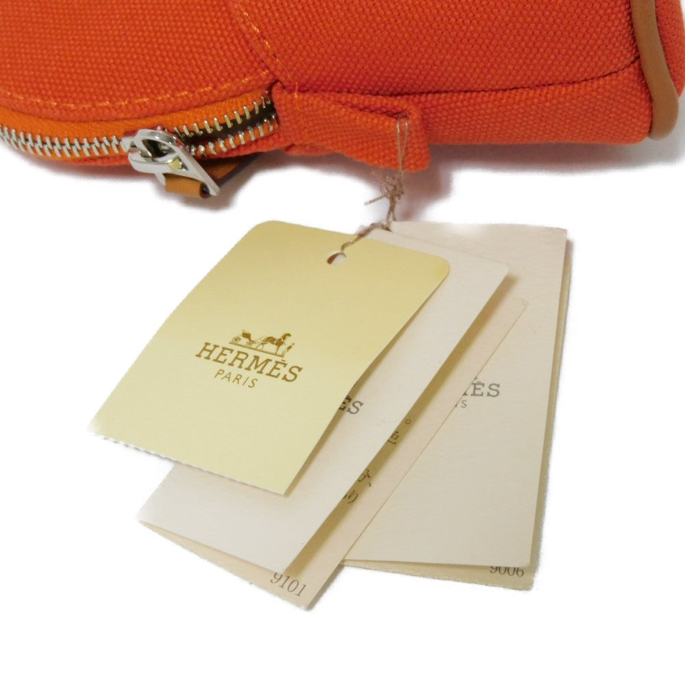 HERMES Handbag H103772M 02 cotton Orange Who Current H mark orange canvas unused Bolide Pouch 16 Mini unisex Used