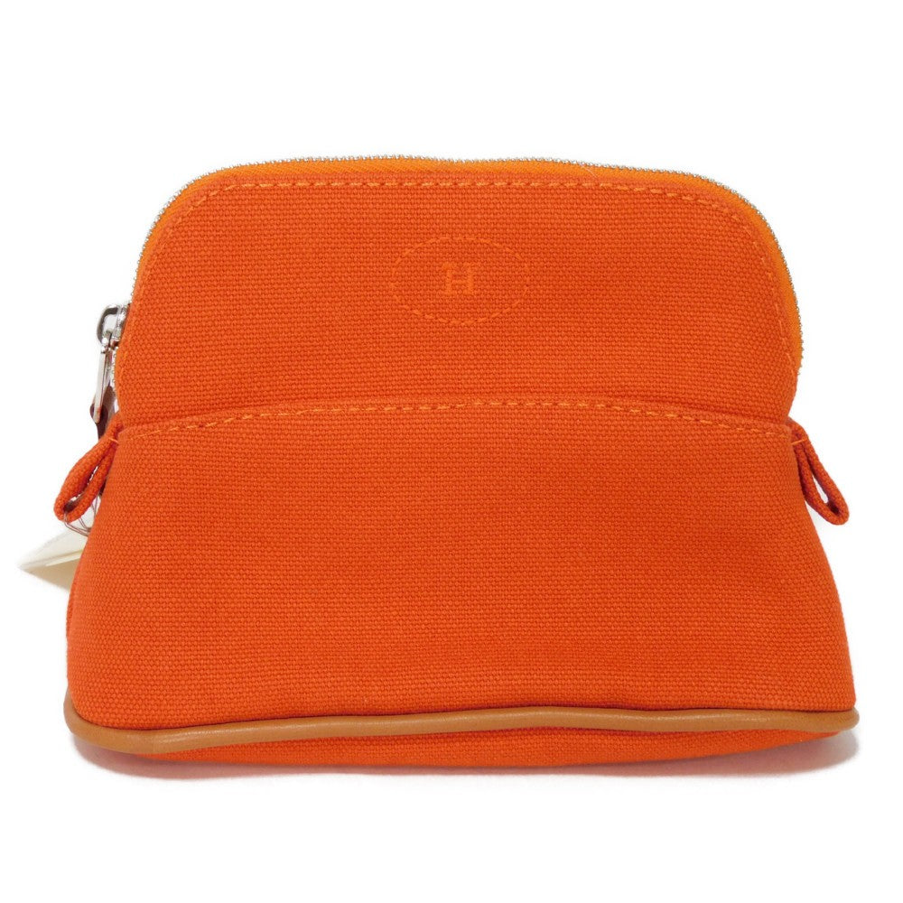 HERMES Handbag H103772M 02 cotton Orange Who Current H mark orange canvas unused Bolide Pouch 16 Mini unisex Used