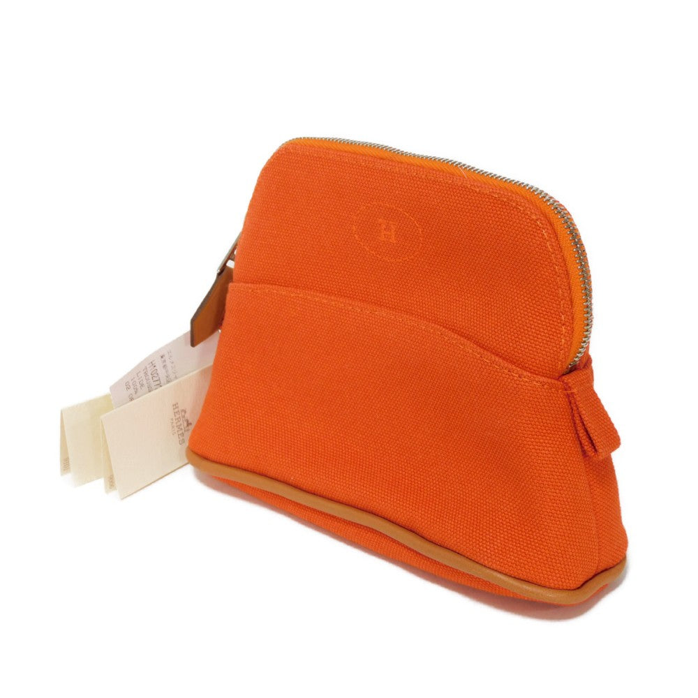 HERMES Handbag H103772M 02 cotton Orange Who Current H mark orange canvas unused Bolide Pouch 16 Mini unisex Used
