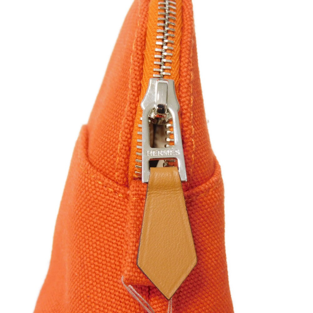 HERMES Handbag H103772M 02 cotton Orange Who Current H mark orange canvas unused Bolide Pouch 16 Mini unisex Used