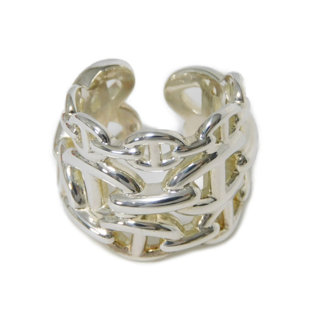HERMES Ring Ag925 Silver 53 Sterling Silver No. 13 Anchor Chain Chene Dunkle Enchane GM unisex(Unisex) Used