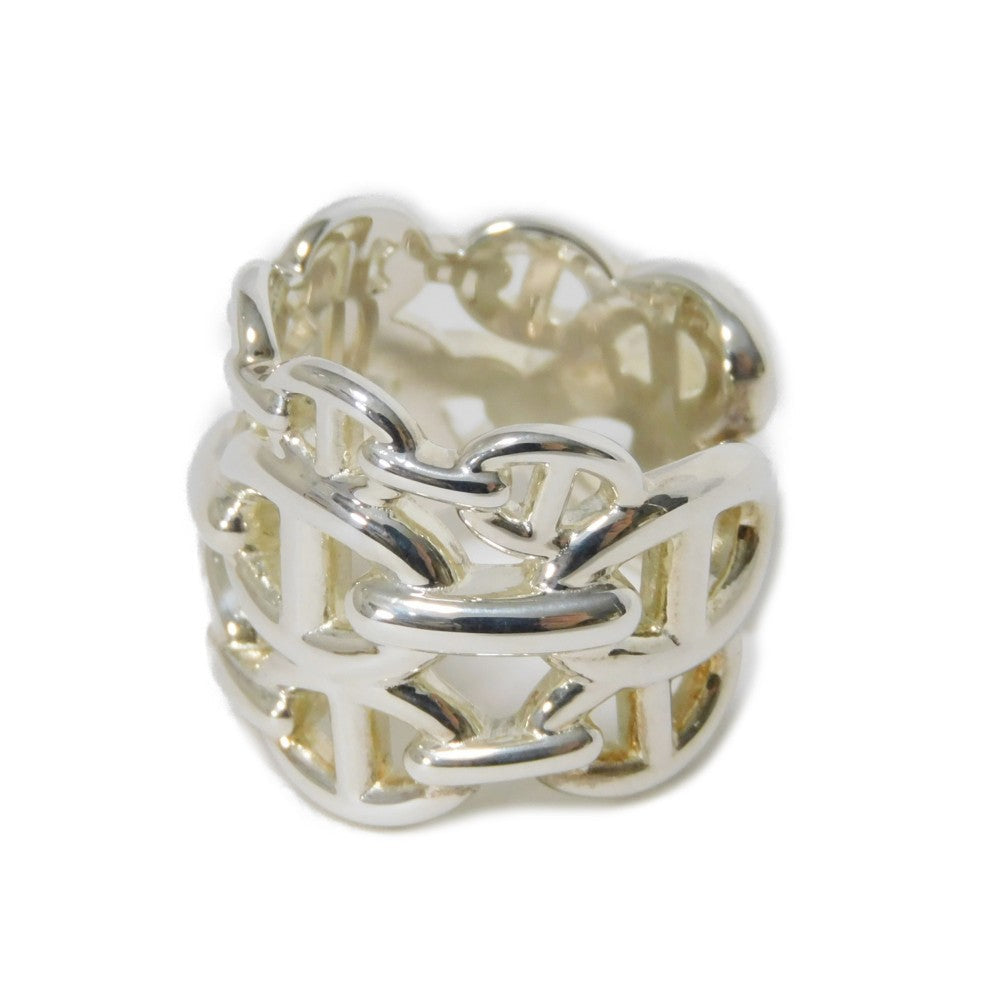 HERMES Ring Ag925 Silver 53 Sterling Silver No. 13 Anchor Chain Chene Dunkle Enchane GM unisex(Unisex) Used