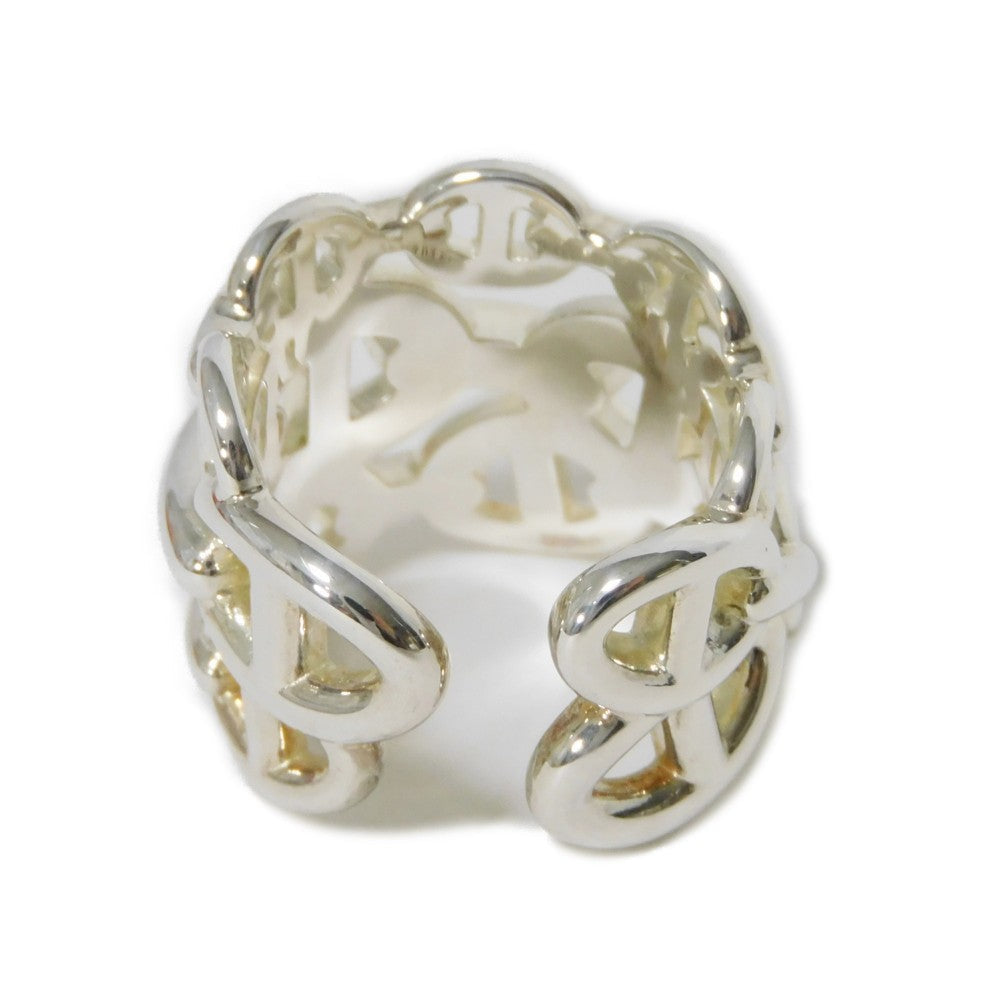 HERMES Ring Ag925 Silver 53 Sterling Silver No. 13 Anchor Chain Chene Dunkle Enchane GM unisex(Unisex) Used